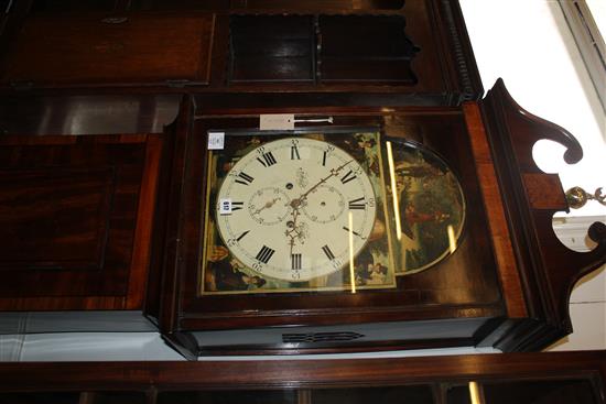 G. McGill, Paisley. An early 19th century Scottish banded mahogany eight day longcase clock, 7ft 5in.(-)